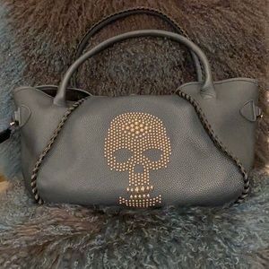 Amazing teal leather skull purse!